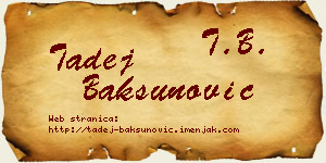 Tadej Bakšunović vizit kartica